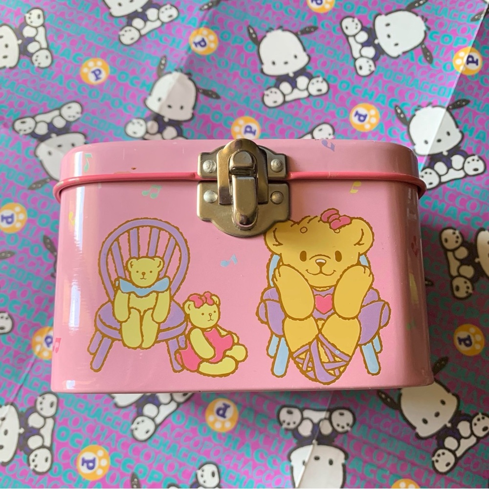 Vintage Sanrio Robearta Small Tin Box 1989